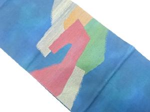 幾何学模様織り出し　名古屋帯